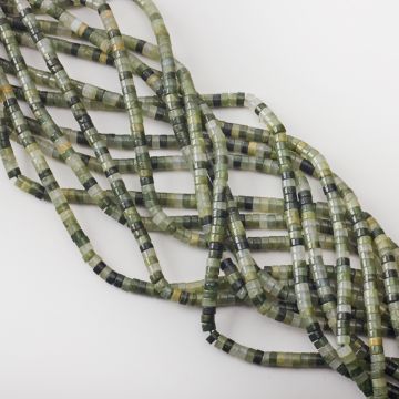 Kryształ górski zielony krążek gładki 2,5x4,5mm