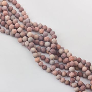 Agat pasiasty jasny kulka matowa 8mm