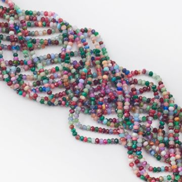 Jadeit oponka fasetowana multikolor 4,5x3mm Jadeit oponka fasetowana multikolor 4,5x3mm