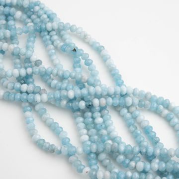 Jadeit oponka fasetowana błękitna 4,5x3mm