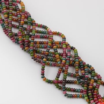 Jadeit turmalinowy oponka gładka 4x6mm