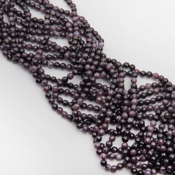Jadeit kulka fasetowana ciemny fiolet 6mm