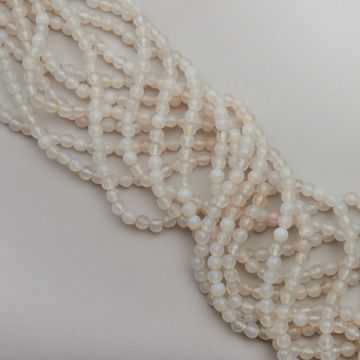 Jadeit kulka fasetowana biały 6mm