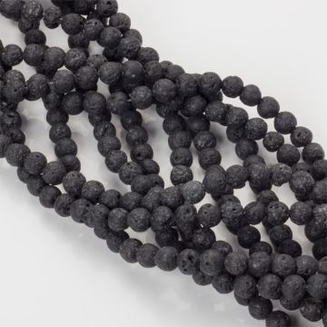 Lawa czarna matowa kulka 6mm