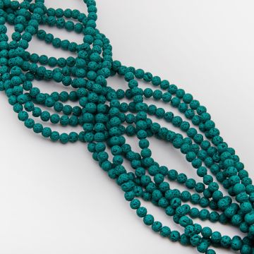 Lawa wulkaniczna lakierowana kulka ciemny zielony 6mm