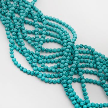 Lawa wulkaniczna lakierowana kulka turkusowy 6mm