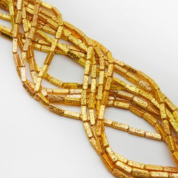 Lawa wulkaniczna lakierowana słupek złoty 4x14mm