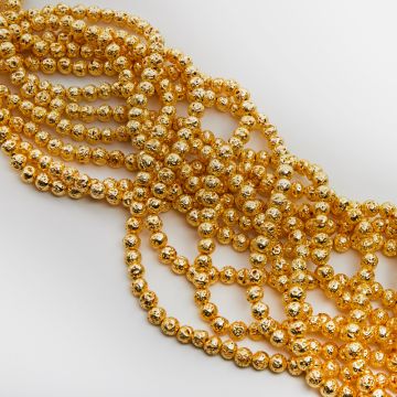 Lawa wulkaniczna lakierowana kulka light gold 6,5mm