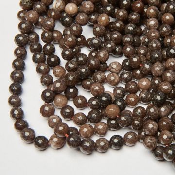 Jadeit kulka fasetowana brunatna 10mm
