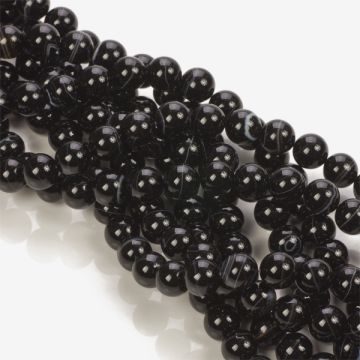 Agat czarna kulka gładka błyszcząca 10mm