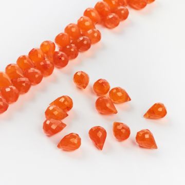 Kropla briolette fasetowana karneol 10,5-12mm