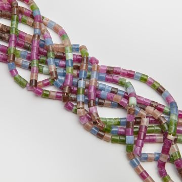 Mix agatów walec gładki 6x6mm