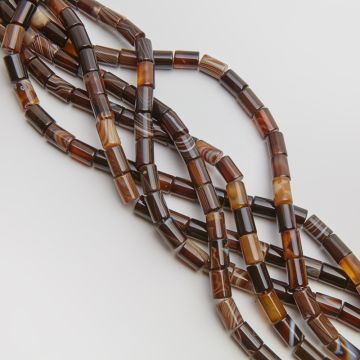 Agat pasiasty walec gładki 8x12mm