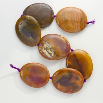 Agat owal polerowany brązowy 56x45mm