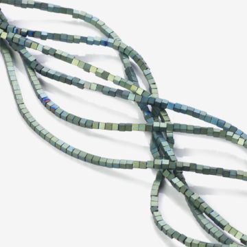 Hematyt platerowany kostka mat emerald 2x2mm