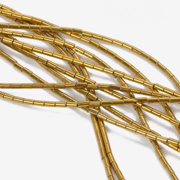 Hematyt platerowany walec gold 4x2mm
