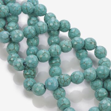 Howlit kulka fasetowana turkusowa 10mm