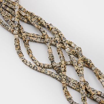 Jaspis dalmatyńczyk kostka gładka 6x6mm