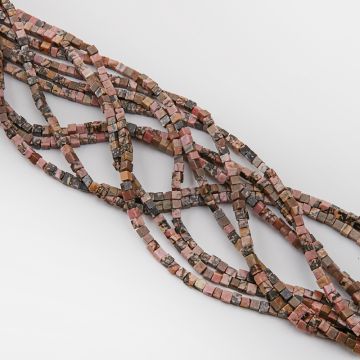 Rodonit kostka gładka 4,5x4,5mm