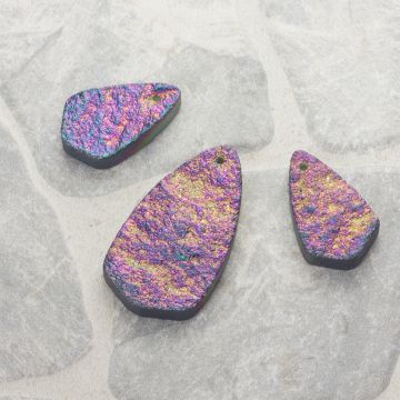 Kwarc dropy platerowane zestaw volcano