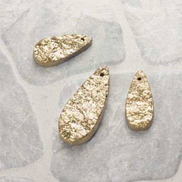 Kwarc dropy platerowane zestaw złoty Kwarc dropy platerowane zestaw złoty