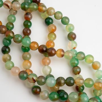 Agat kulka gładka zielona 8mm