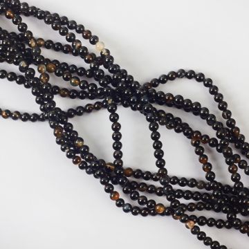 Agat kulka gładka czarna 4mm