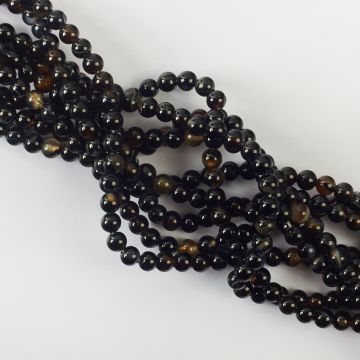 Agat czarny kulka gładka 6,5mm