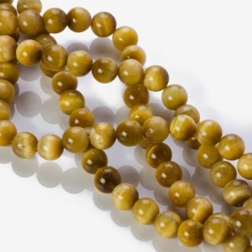 Tygrysie oko kulka złota 8mm