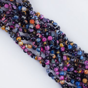 Agat kulka fasetowana multikolor 5,7-6,2mm