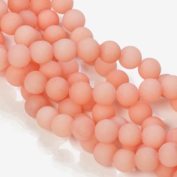 Jadeit matowy kulka gładka łososiowy 10mm Jadeit matowy kulka gładka łososiowy 10mm