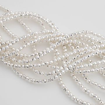 Hematyt platerowany kulka fasetowana white silver 3,5mm