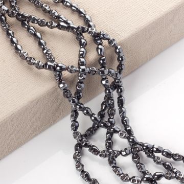 Hematyt czaszka błyszcząca natural 8mm