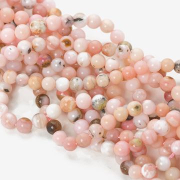 Opal różowy kulka gładka 4,5mm