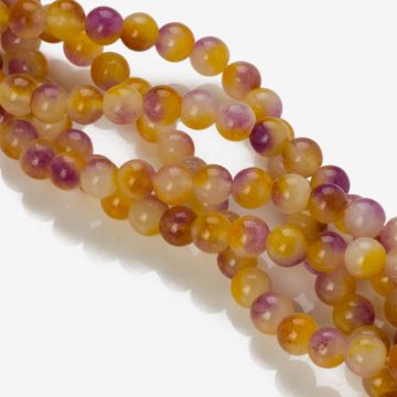 Jadeit kulka gładka fiolet liliowy i bursztyn 8mm Jadeit kulka gładka fiolet liliowy i bursztyn 8mm