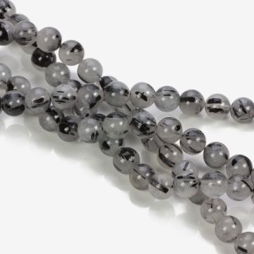 Kwarc z czarnym turmalinem kulka gładka 10mm