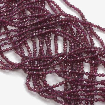 Granat kulka fasetowana 2mm