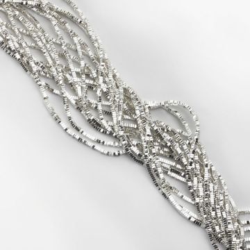 Hematyt kostka płaska light silver 2x2mm