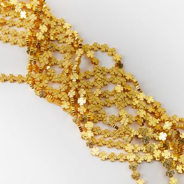 Hematyt przekładka czterolistna koniczyna ozdobna light gold 8mm