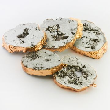 Agat druzy platerowany w okuciu 40-50mm