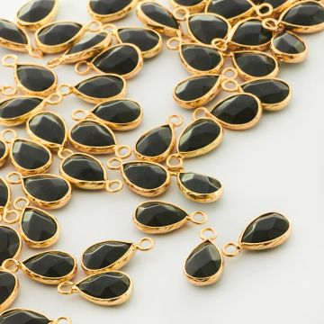 Onyks łezka fasetowana w okuciu 18mm Onyks łezka fasetowana w okuciu 18mm