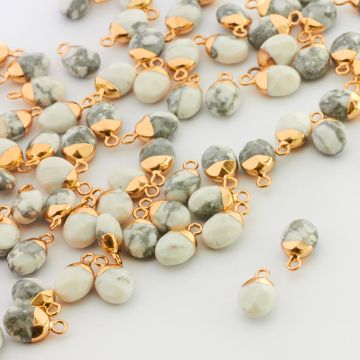 Howlit biały kropelka w oprawie 14mm Howlit biały kropelka w oprawie 14mm