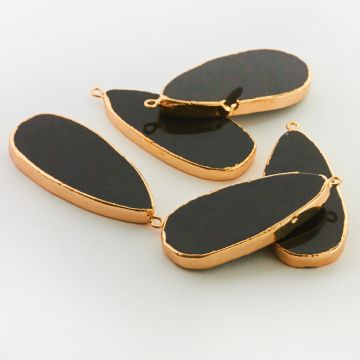 Onyks długa łezka zawieszka w okuciu 50-55mm