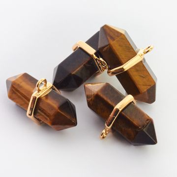 Zawieszka tygrysie oko w okuciu 36x13mm