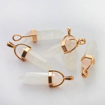 Kryształ górski zawieszka grot w okuciu 40mm Kryształ górski zawieszka grot w okuciu 40mm