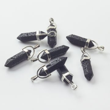 Lawa wulkaniczna zawieszka grot w okuciu 40-44mm