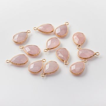 Kryształ górski zawieszka łezka fasetowana w okuciu 23mm