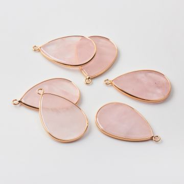 Kryształ górski zawieszka płaska łezka w okuciu 40mm