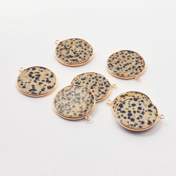 Jaspis dalmatyński zawieszka w okuciu krążek 35mm