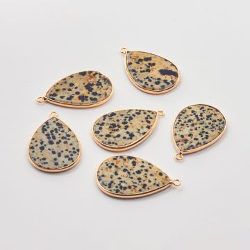 Jaspis dalmatyński zawieszka w okuciu drop 40mm